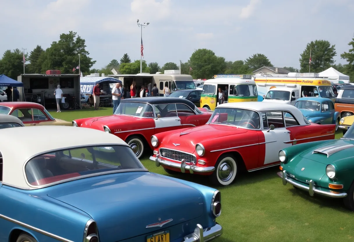 Classic cars on display at the Williamsburg Classic Car Show