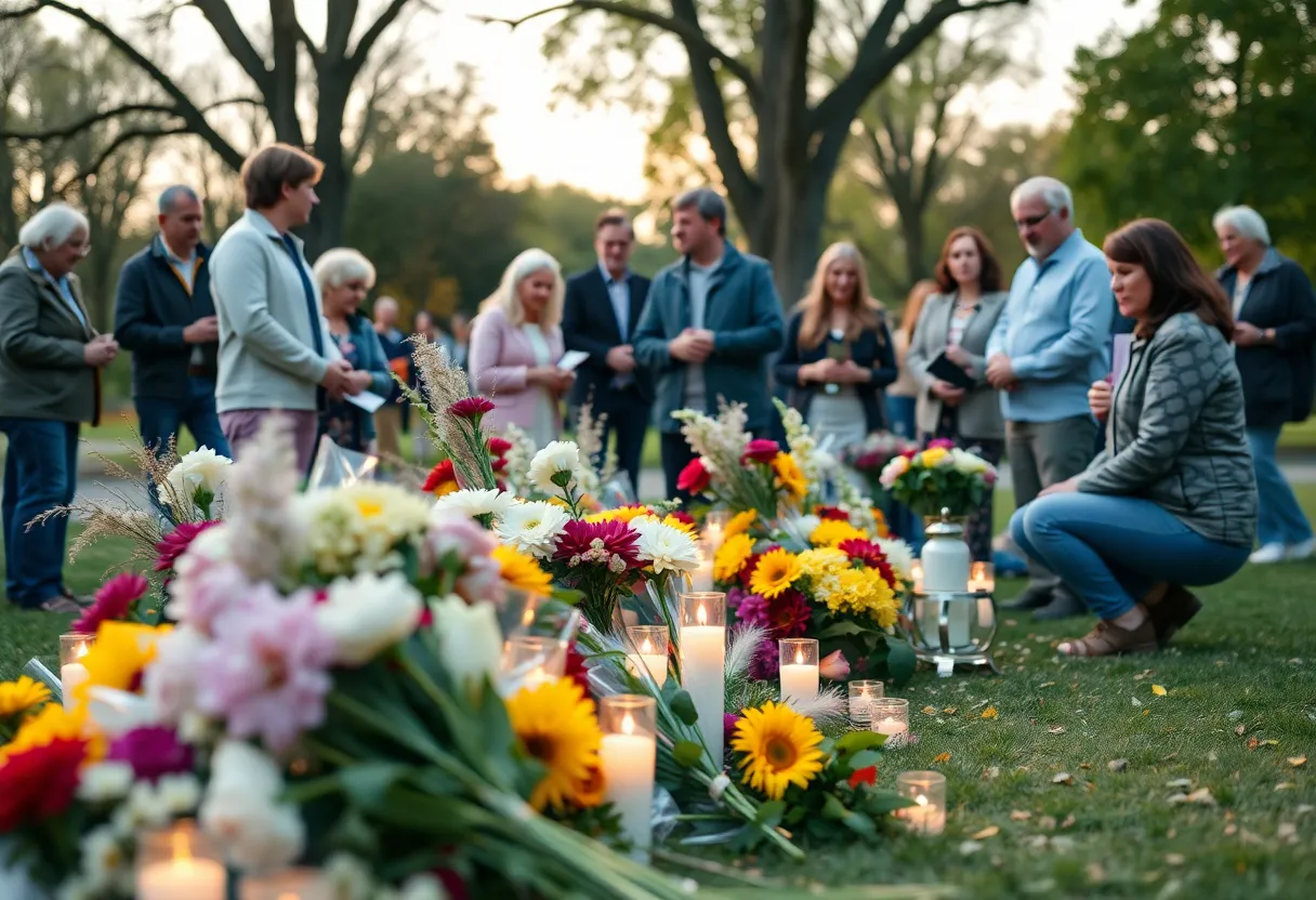 Community members gathered in remembrance of Yirong Lin