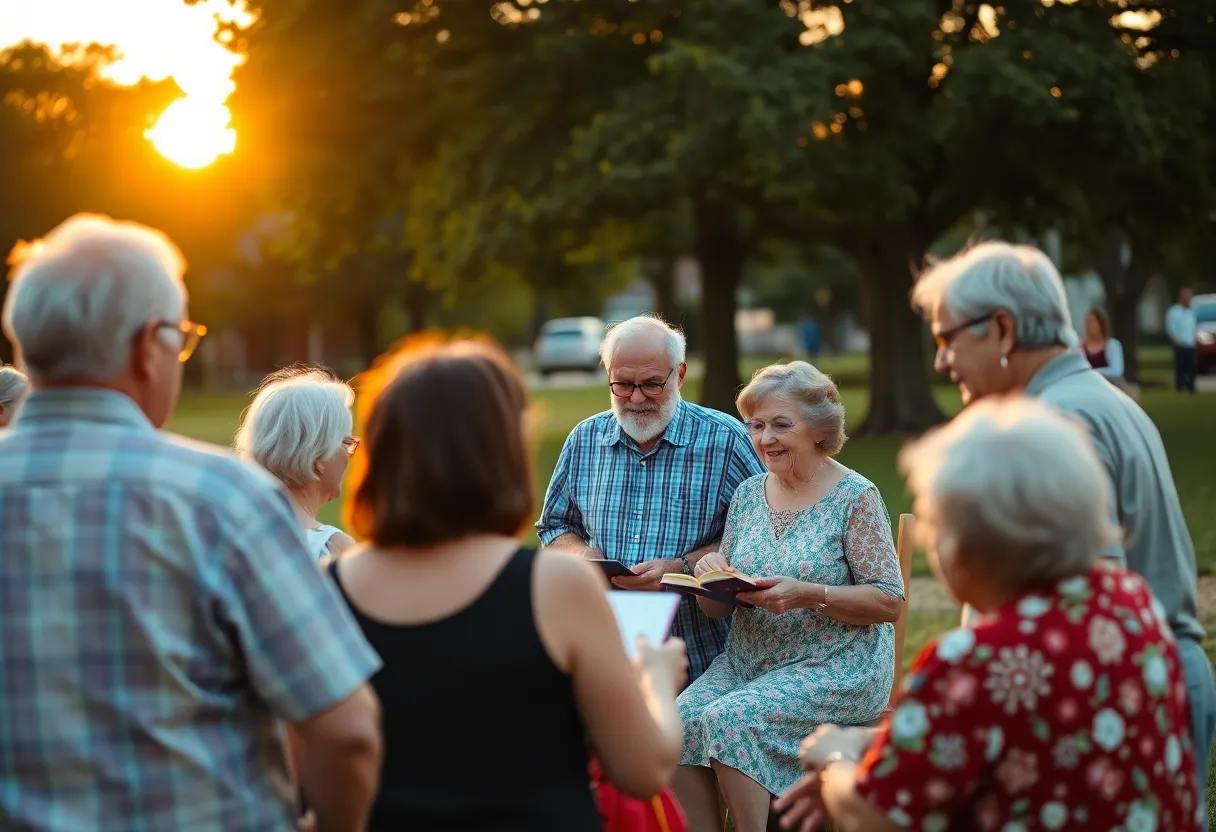 Community members gather to honor the memory of local residents.