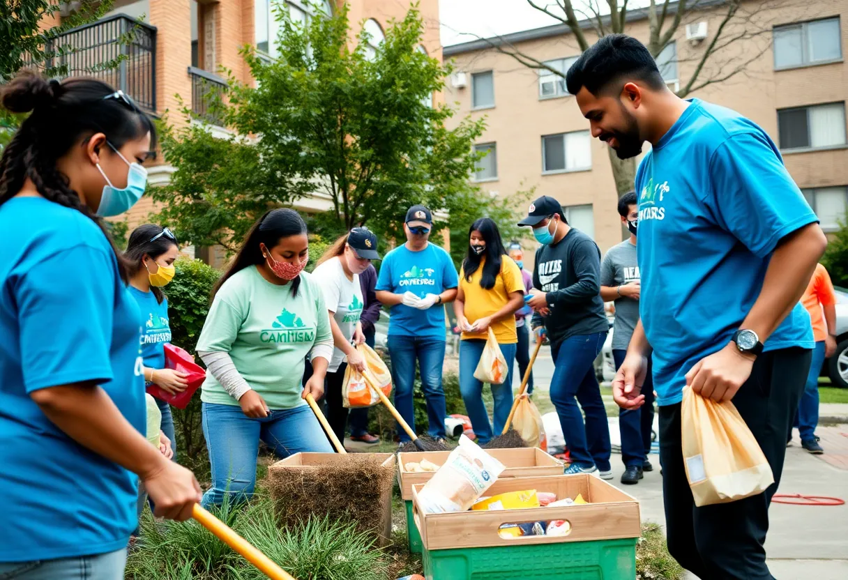 Volunteers participating in community service during Day of Caring