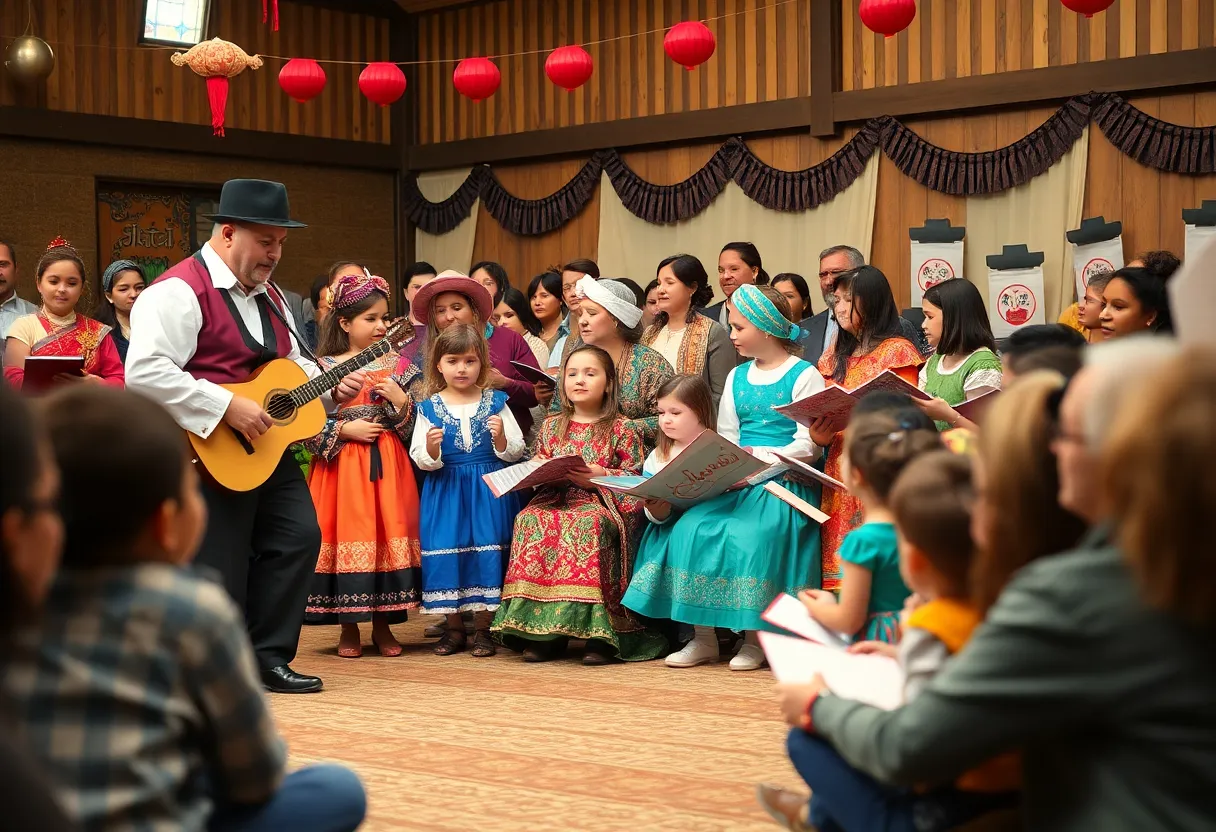 Children participating in a storytelling event