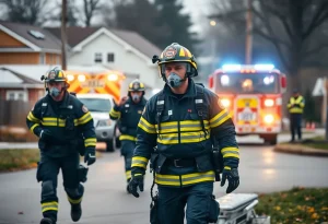 First responders working during an emergency event