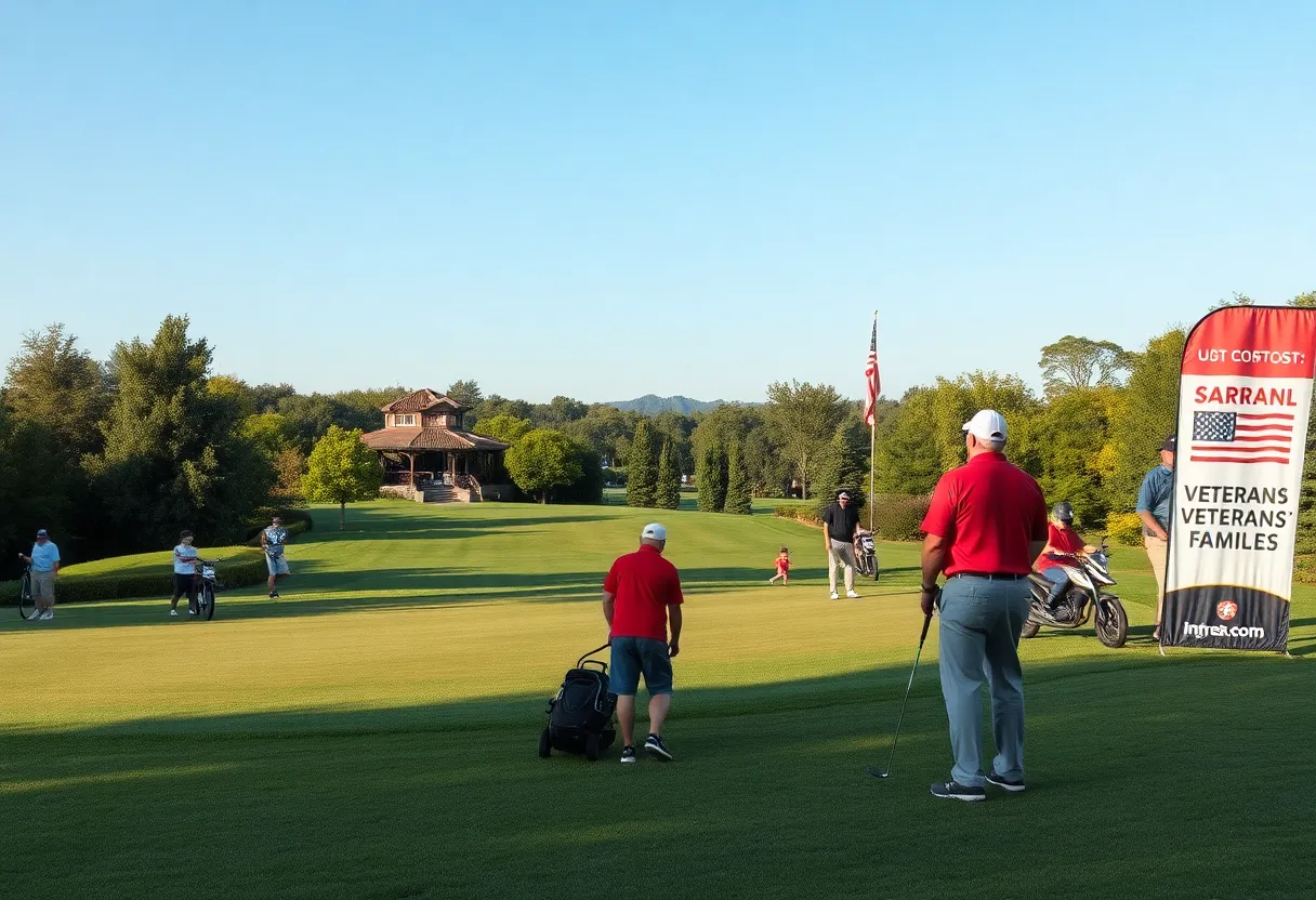 Participants at a golf tournament supporting Folds of Honor charity