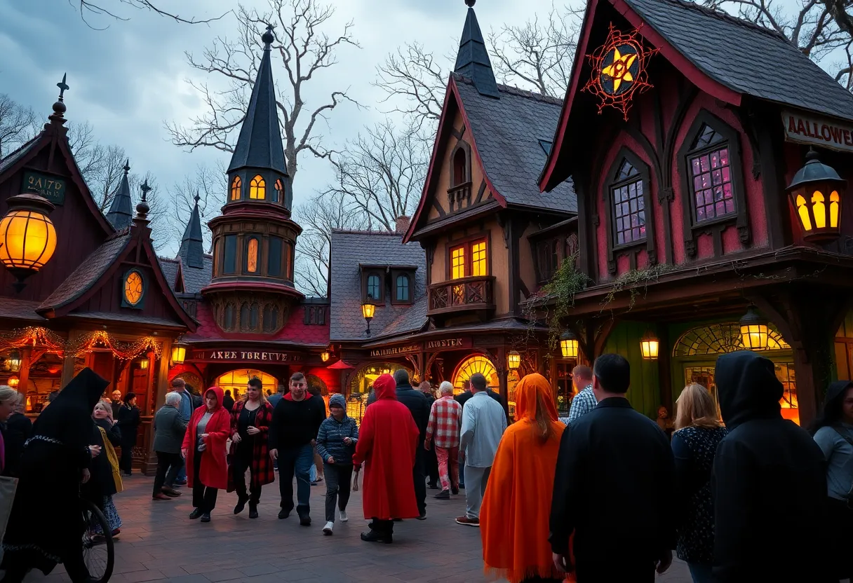 Visitors enjoying the Howl-O-Scream event at Busch Gardens