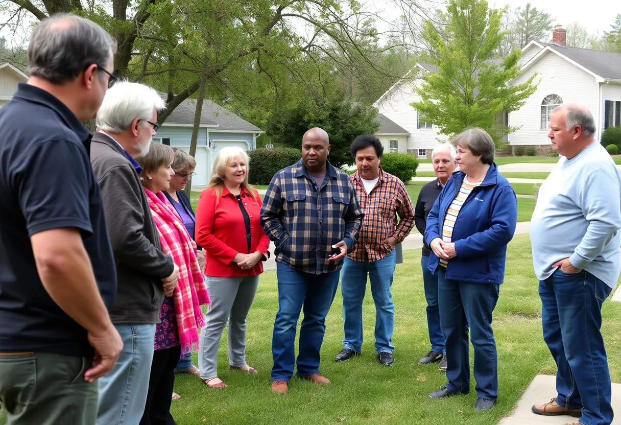 Residents discussing a dog attack incident in Newport News