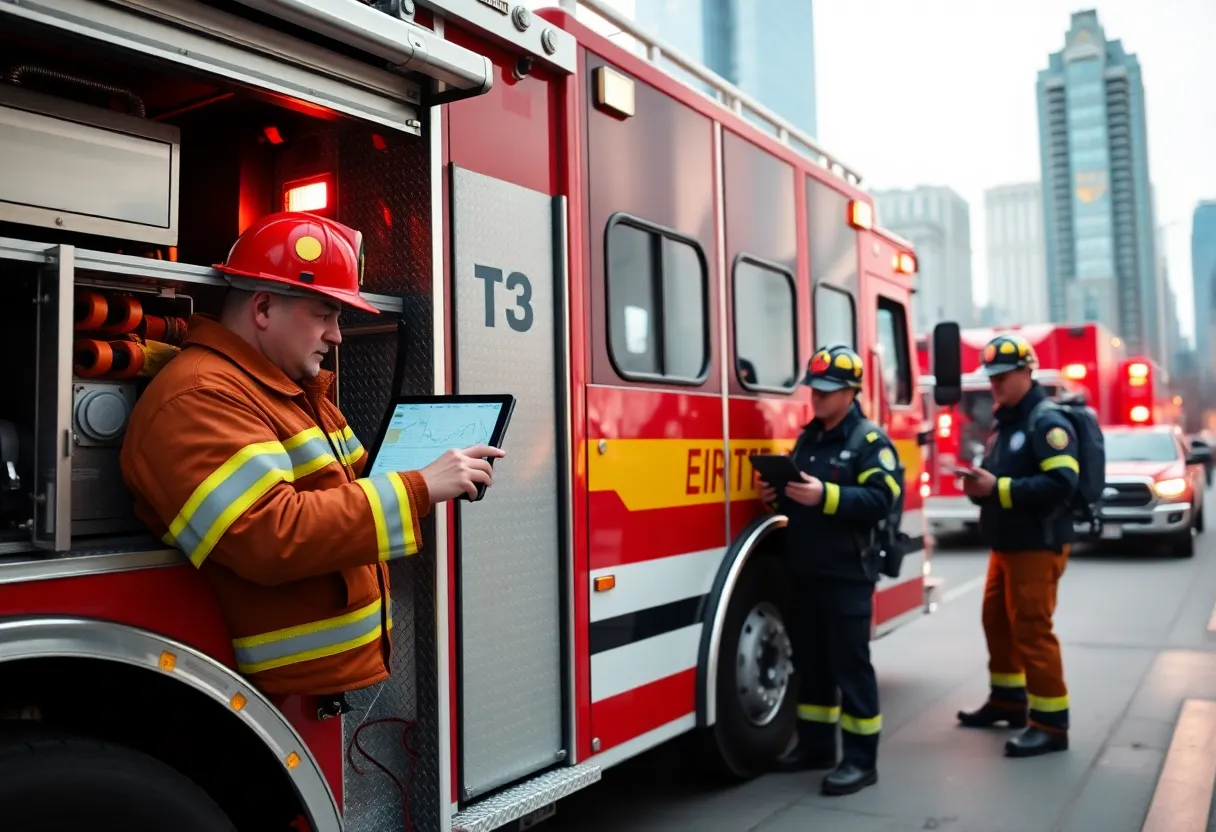 Firefighters using technology for enhanced emergency response