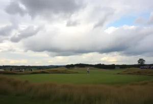 Golf course during Ironwood Collegiate Classic featuring players in action