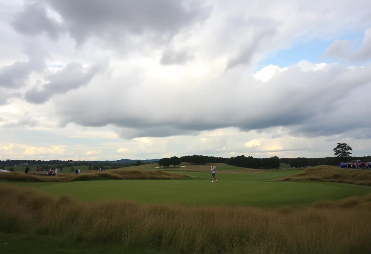 Golf course during Ironwood Collegiate Classic featuring players in action