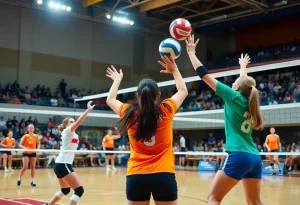 ODU volleyball team plays against Villanova in an intense match