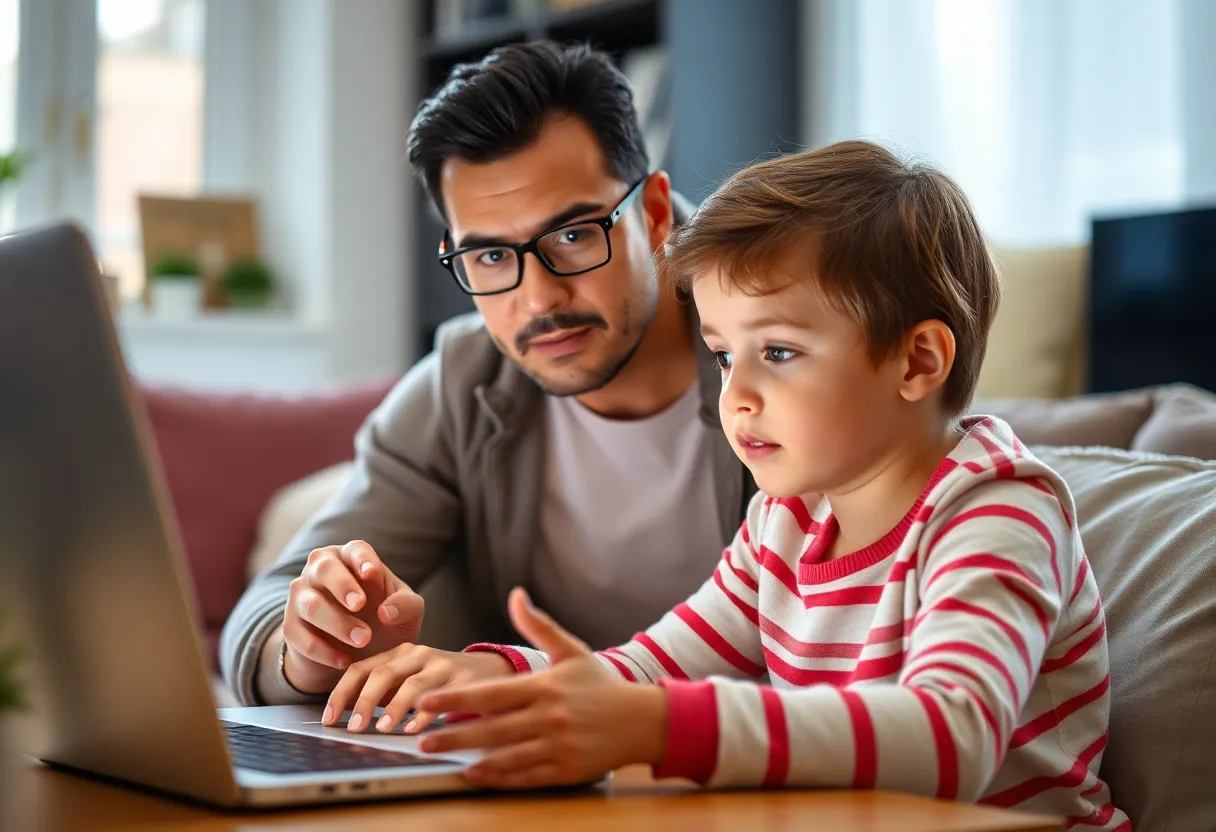 Parent supervising child's online interaction