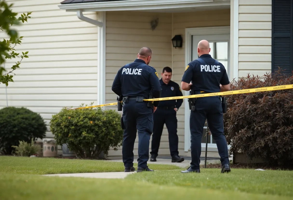 Law enforcement conducting a search warrant in Newport News