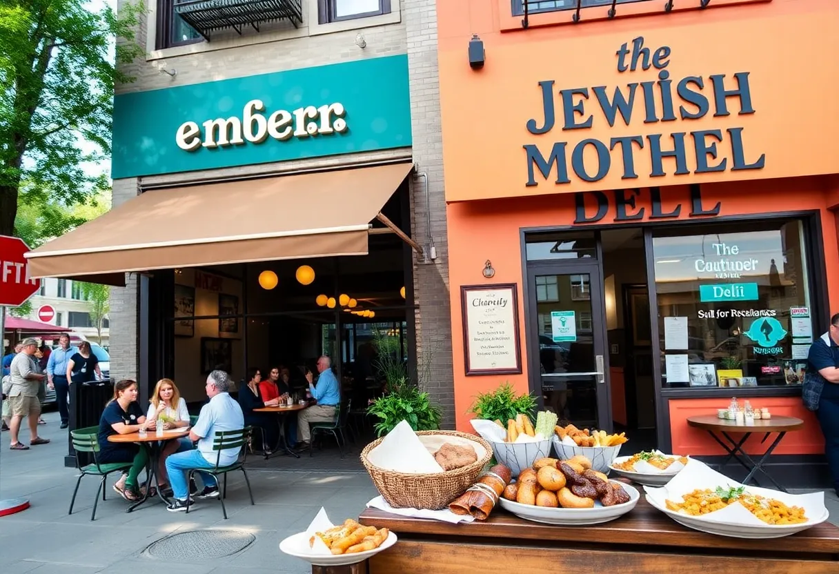 Outdoor view of Ember and The Jewish Mother's Deli in Williamsburg