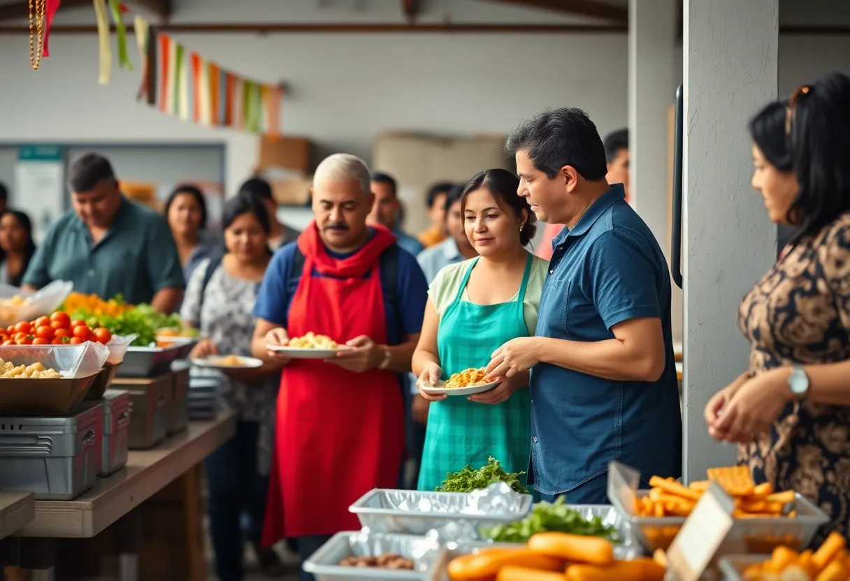 Families enjoying culturally relevant foods during the Sabor Familiar initiative