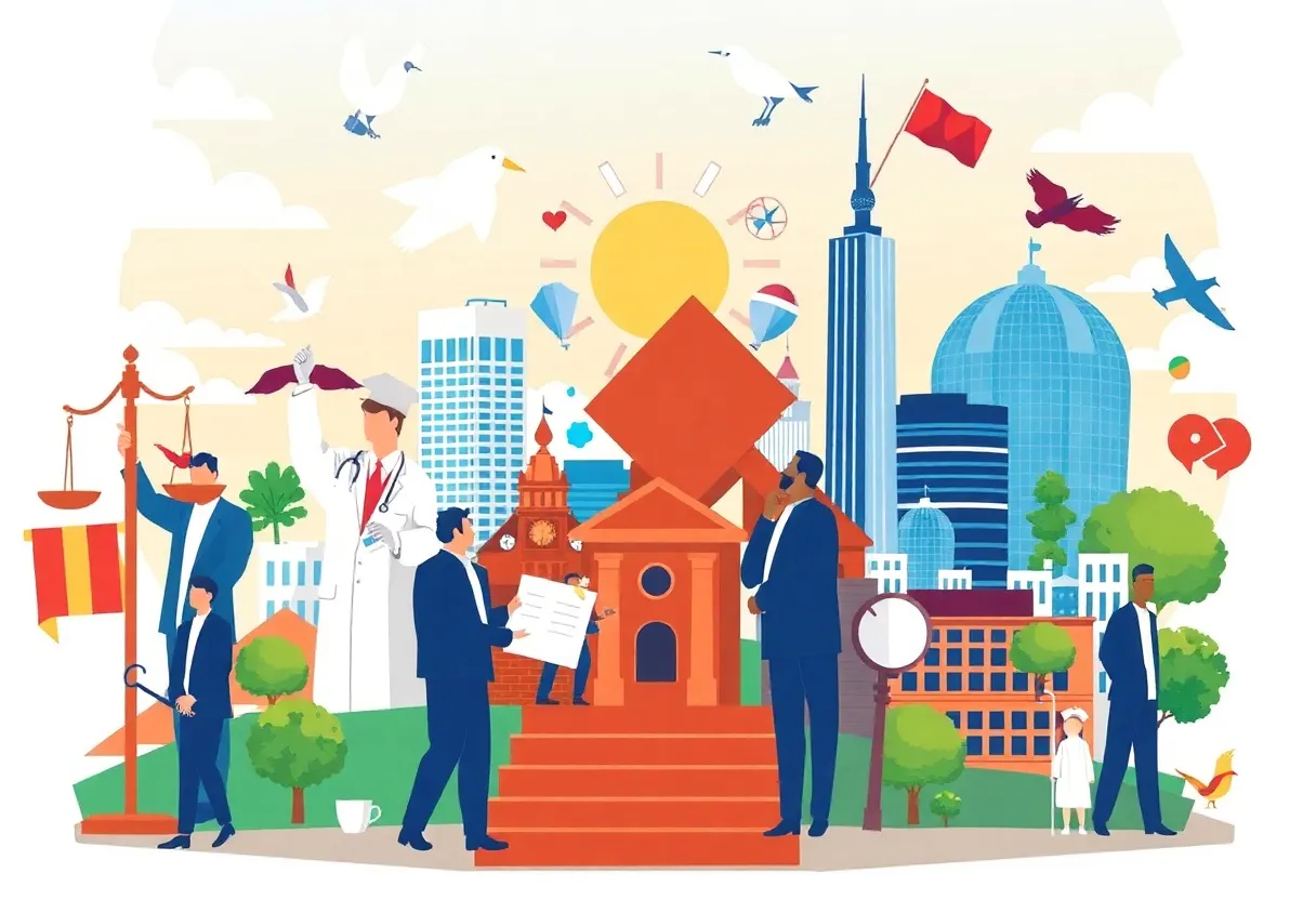 Illustration showcasing leadership in Virginia's sectors