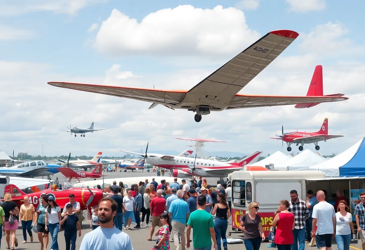 Families enjoying the open house at Waltrip Williamsburg Executive Airport