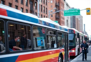 Public transportation riders enjoying free fares during Try Transit Week in Williamsburg.