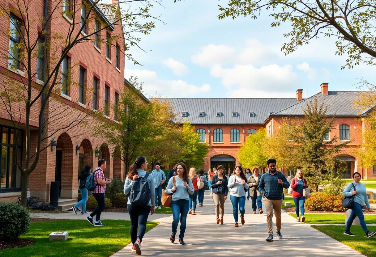 Diverse students on William & Mary campus participating in educational activities
