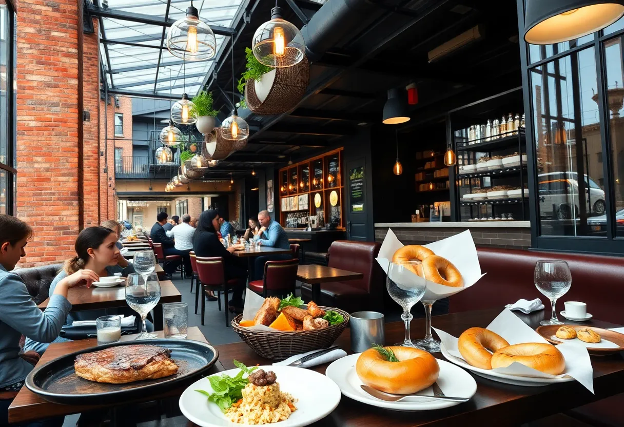 A vibrant restaurant atmosphere in Williamsburg showcasing diverse dining options