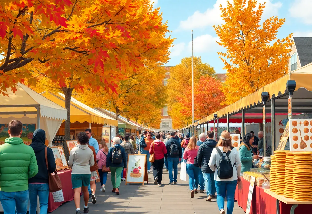 Festival in Williamsburg featuring pancakes and local art