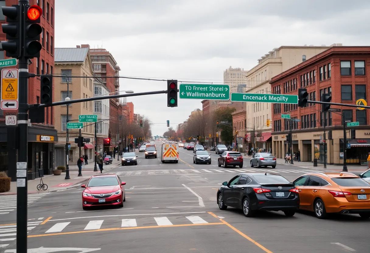 Intersection in Williamsburg with optimized traffic signals