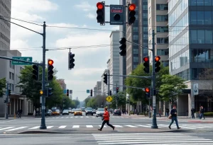 Improved traffic signals at a bustling Williamsburg intersection