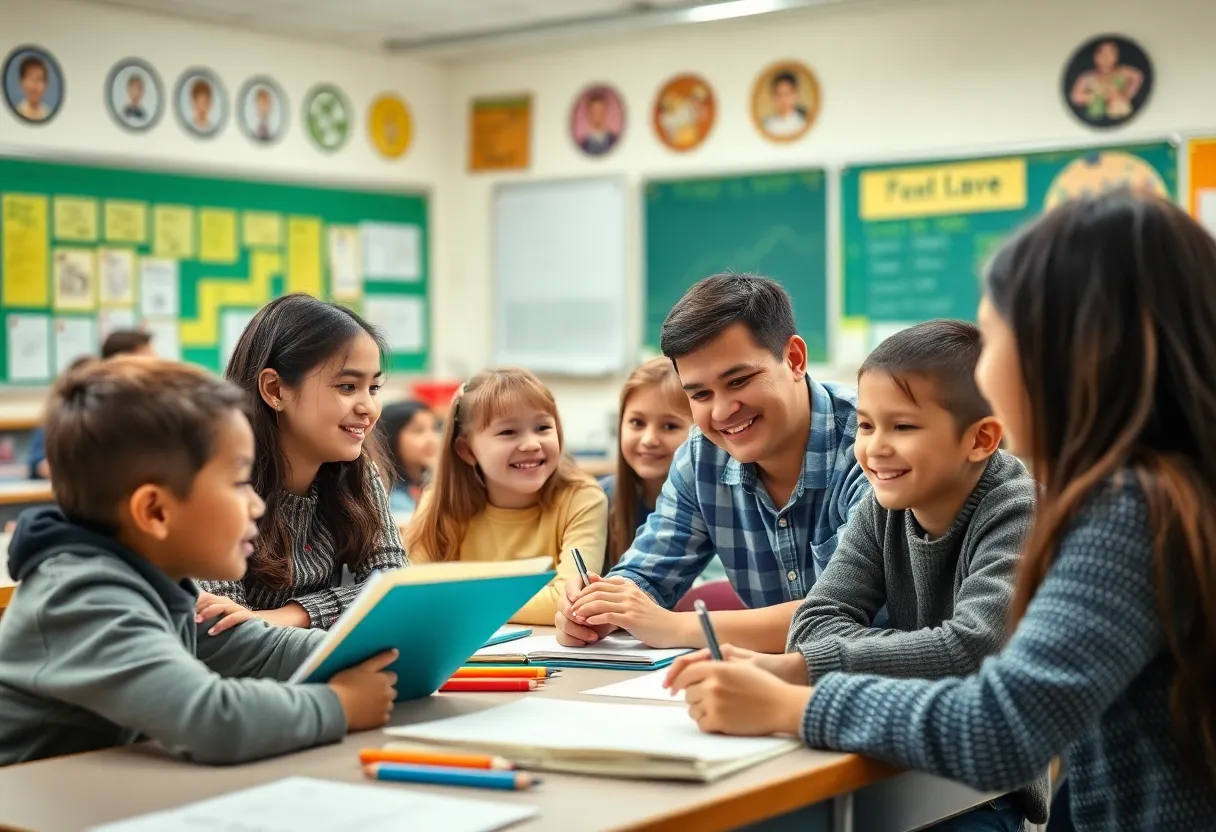 Students engaged in learning within a classroom environment