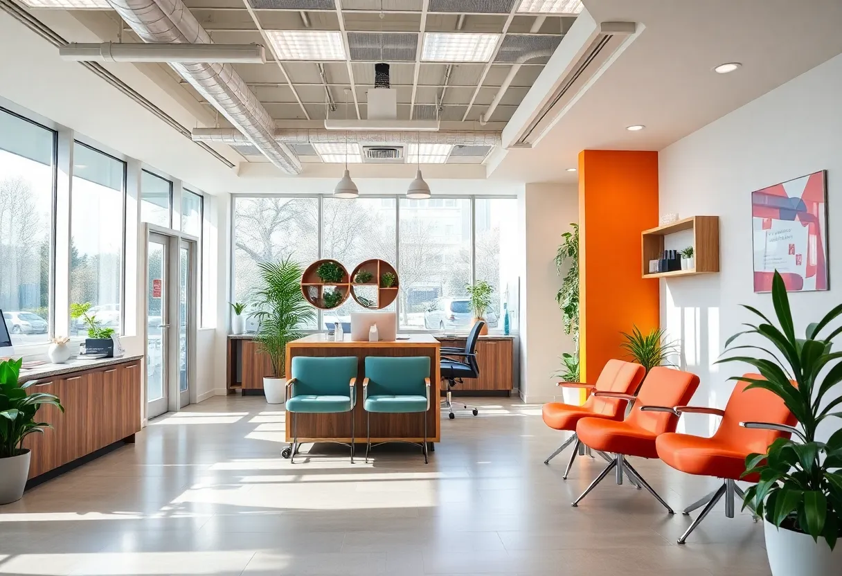 Interior view of an office space designed for health care professionals