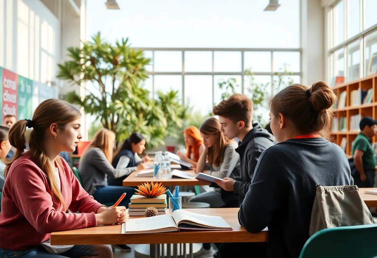 Students learning together in a peaceful environment