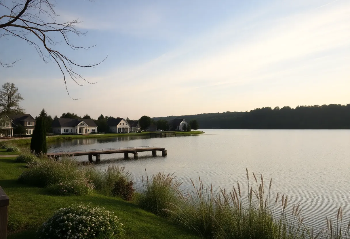 A tranquil lake view reflecting the beauty of community and legacy.