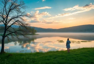 A peaceful landscape symbolizing love and family remembrance.