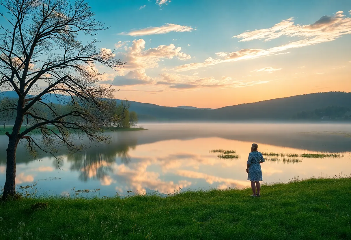 A peaceful landscape symbolizing love and family remembrance.