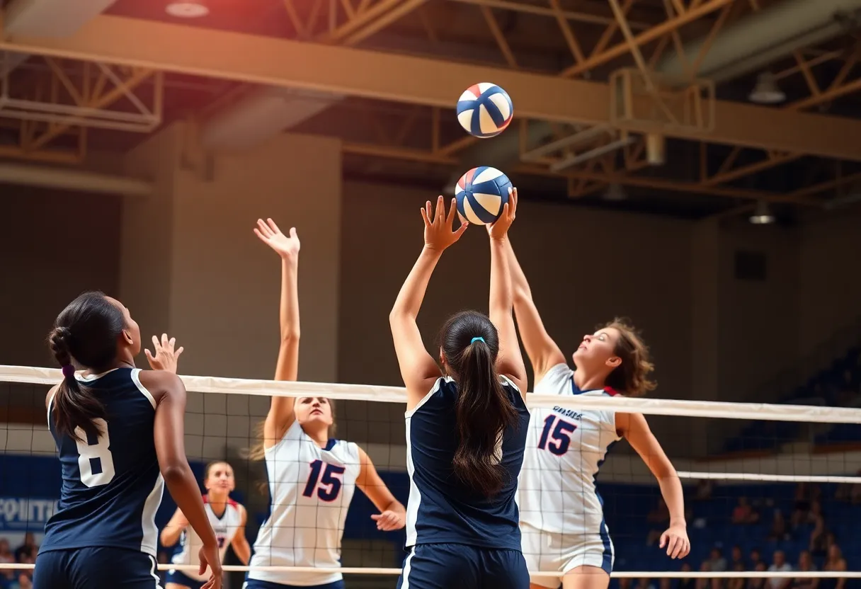 Georgia State Volleyball team playing against Old Dominion