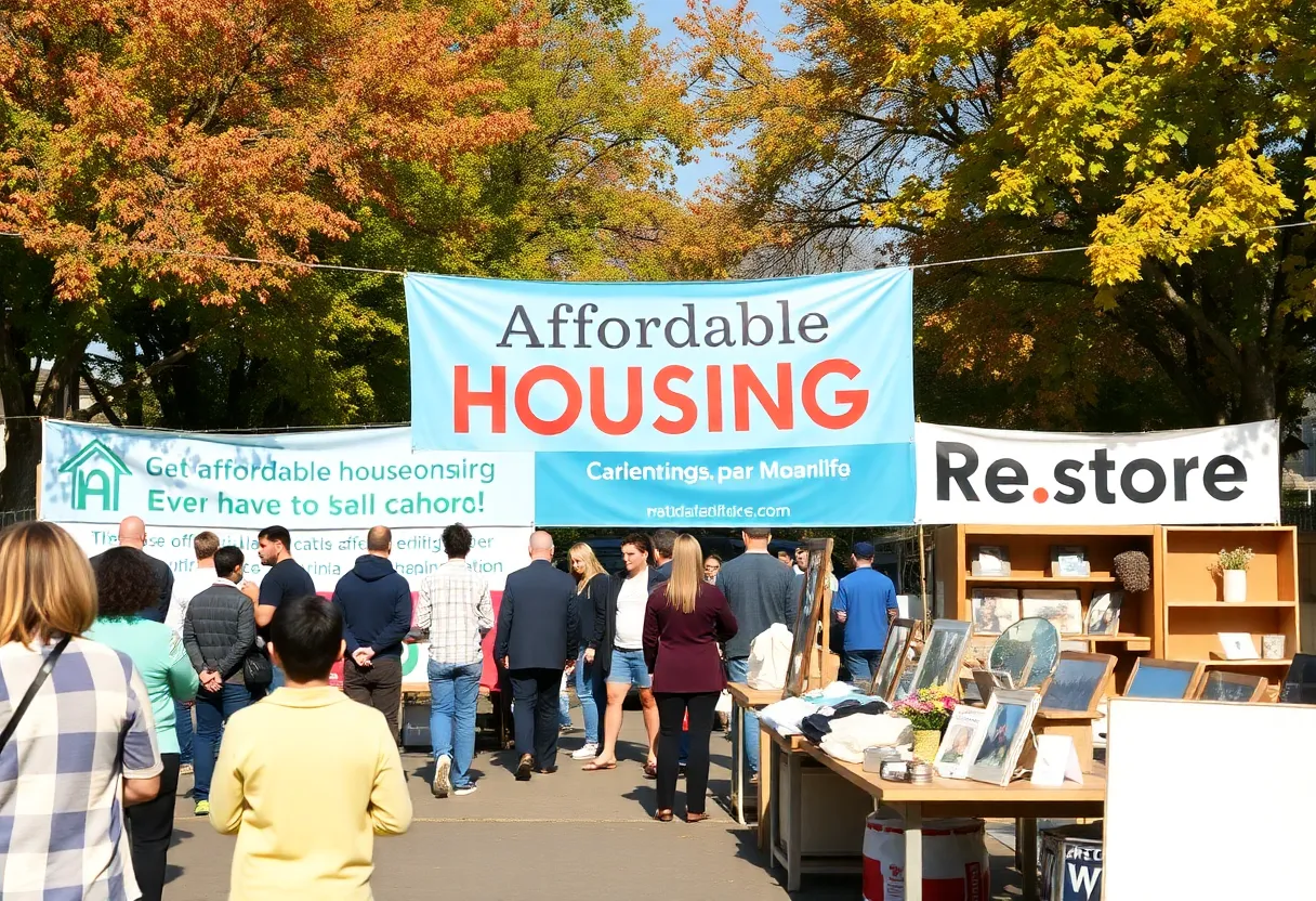 Community members celebrating Habitat for Humanity's 40 years of service