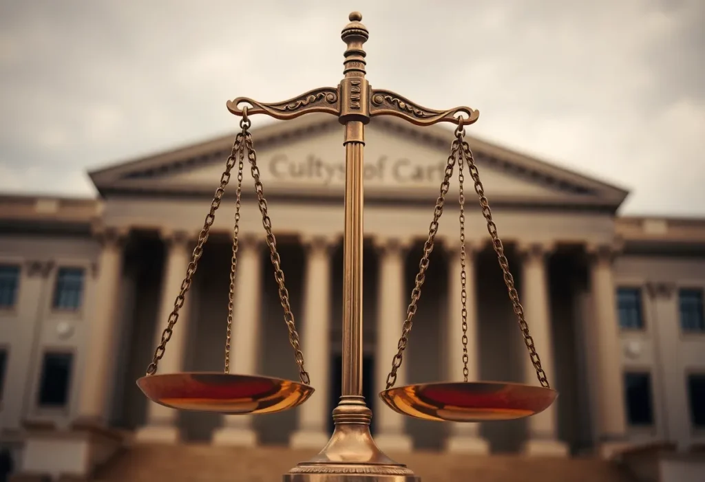 Scales of justice symbolizing ethical investigation in politics