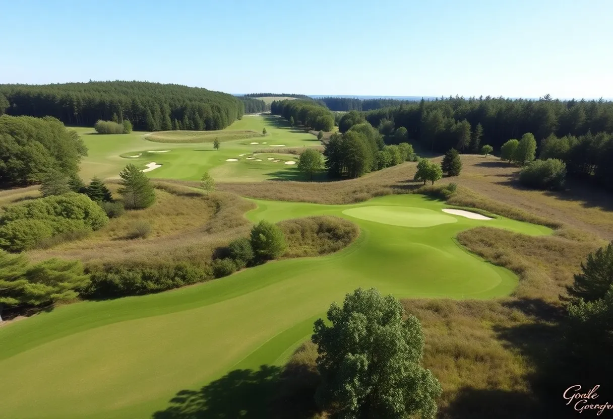 A picturesque par-3 golf course at Golden Horseshoe Golf Club