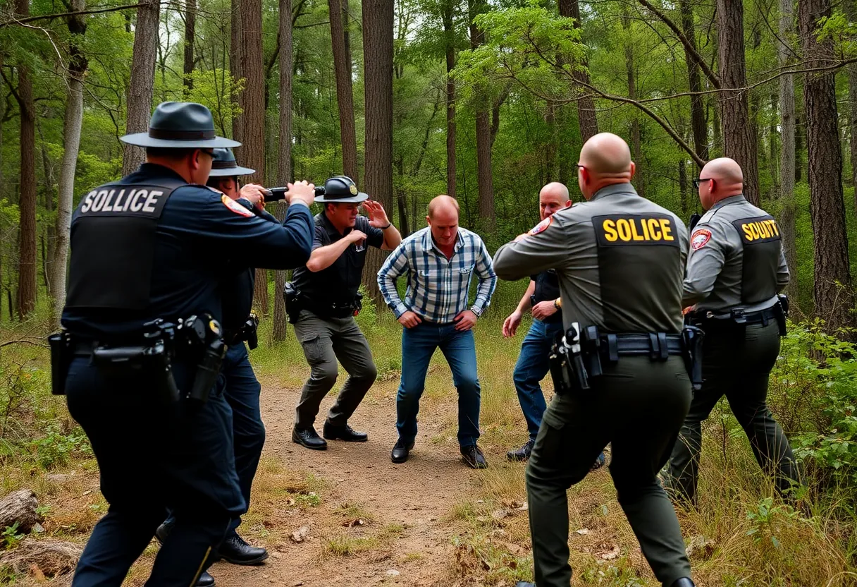 Law enforcement officers responding to a disturbance