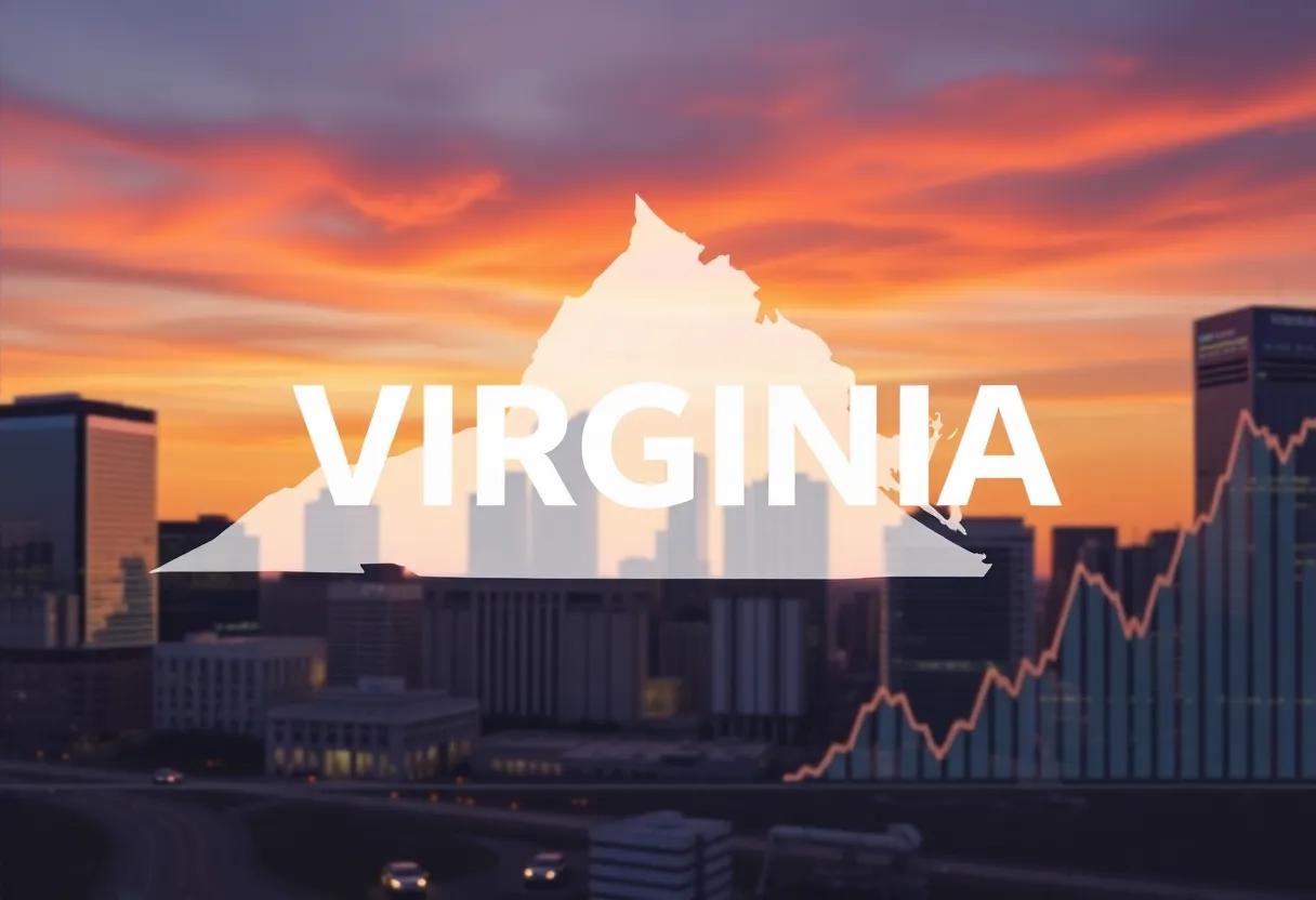 Illustration depicting Virginia's business rankings in 2025.