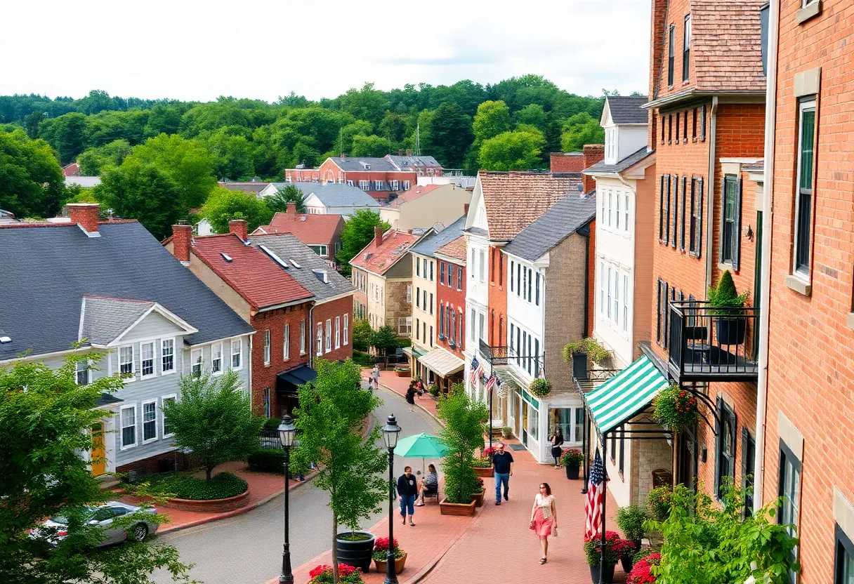 Scenic view of a historic town in Virginia