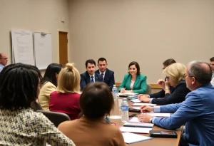 Leaders discussing education funding