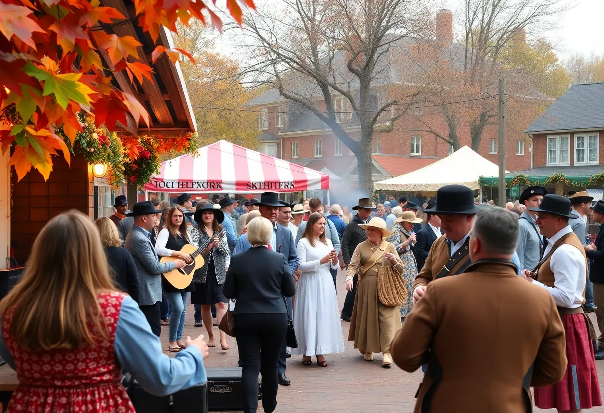 Outdoor fall events in Williamsburg with live music and historical reenactments.