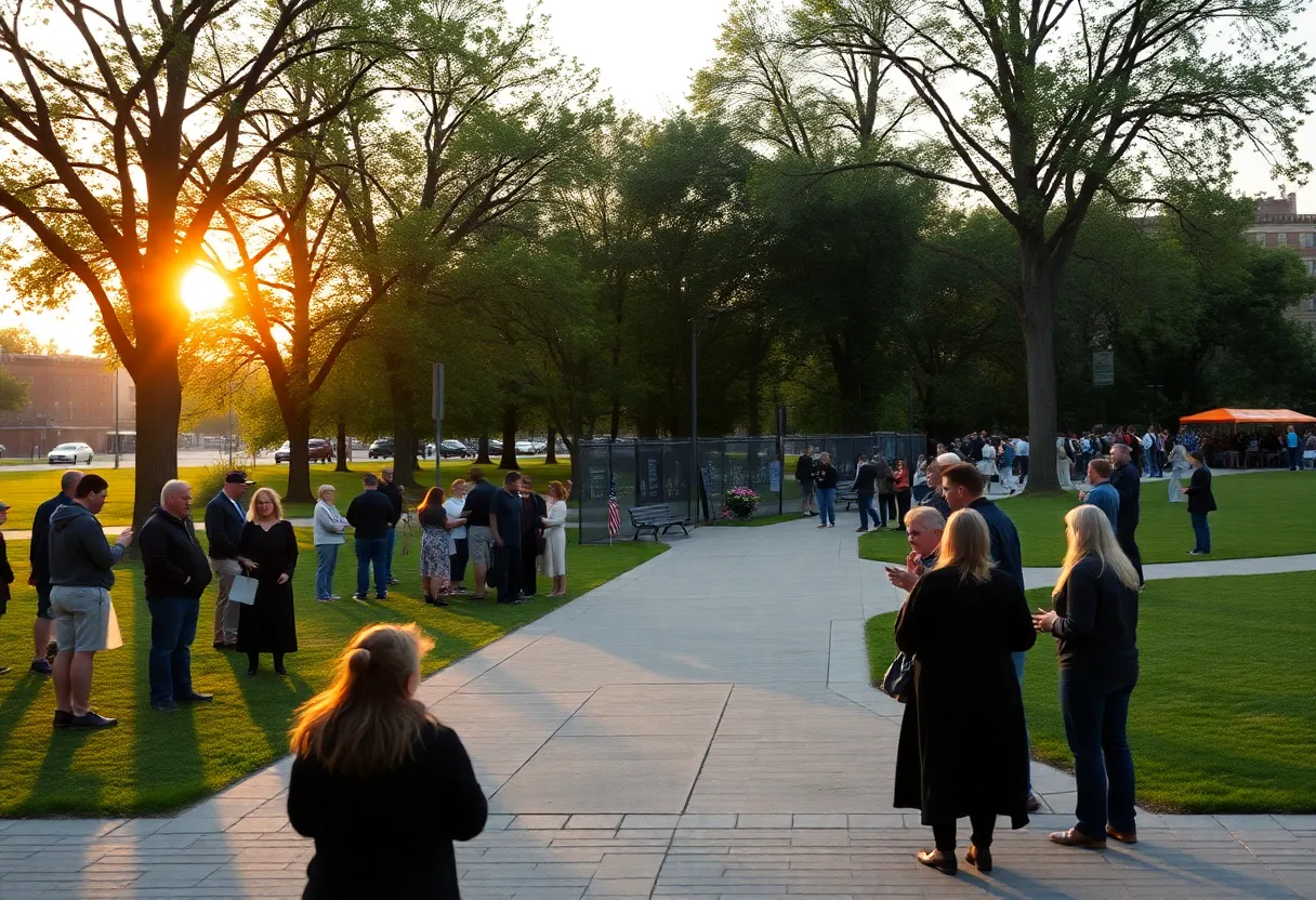 Community members gathering in remembrance in Williamsburg